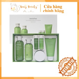 Bộ Dưỡng Trà Xanh Phục Hồi Da Mụn Innisfree Green Tea Balancing Skin Care Trio Set EX