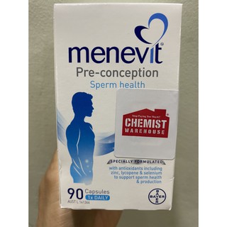 (Tem Chemist) Menevit, viên uống nâng cao chất lượng tinh trùng, lọ 90 viên của Úc.