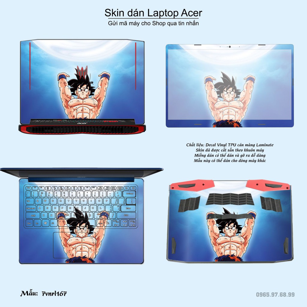 Skin dán Laptop Acer in hình Dragon Ball nhiều mẫu 3 (inbox mã máy cho Shop)