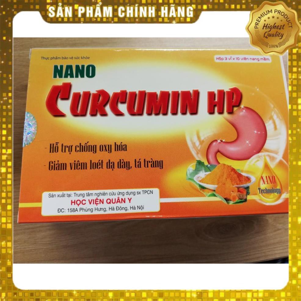 Nano Curcumin HP - Học Viên Quân Y - Giải Pháp Cho Người Bệnh Dạ Dày hạn dùng tới t8/2023