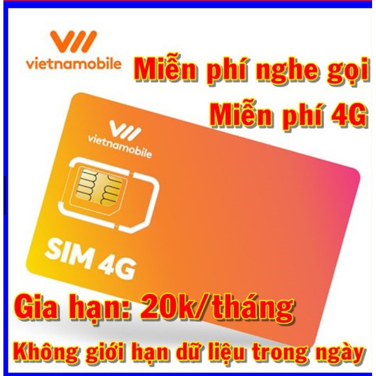 Sim 4G VNMB DATA không giới hạn , cước duy trì 20k/tháng