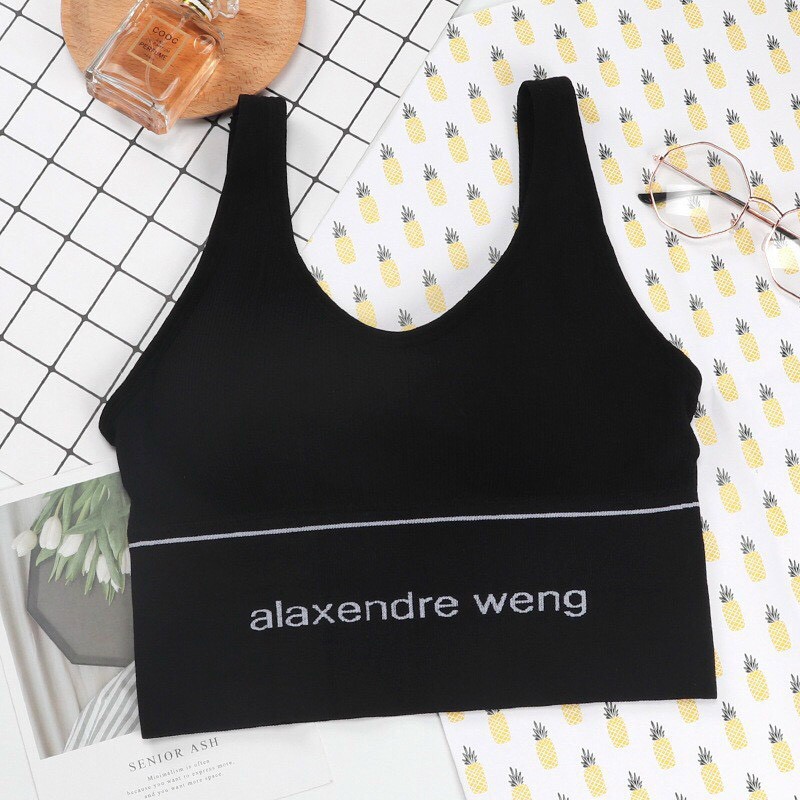 Áo Bra Nữ Alexander Weng Quai Bản To Thể ThaoTập Gym, Yoga Có Mút Ngực Chất Thun Tăm Co Giãn 4 Chiều Thấm Hút Mồ Hôi