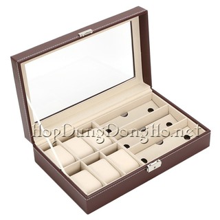 Hộp Đựng Đồng Hồ và Kính Mát Vỏ Da PU Cao Cấp | SAIKE - Mã 920
