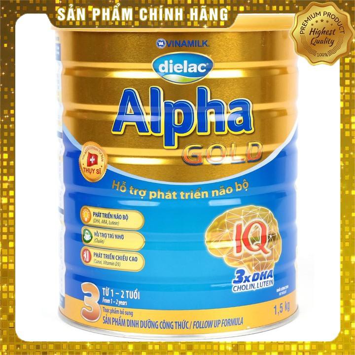 Sữa Bột Vinamilk Dielac Alpha Gold 3 Hộp Thiếc 1.5KG (100% chính hãng)