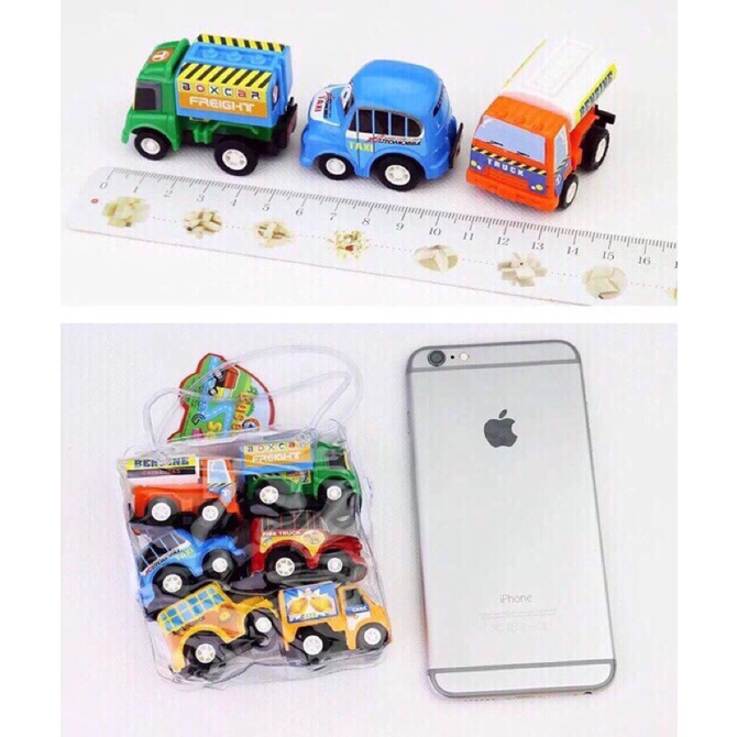 Bộ 6 Ô Tô Đồ Chơi Bánh Đà Mini Cho Bé