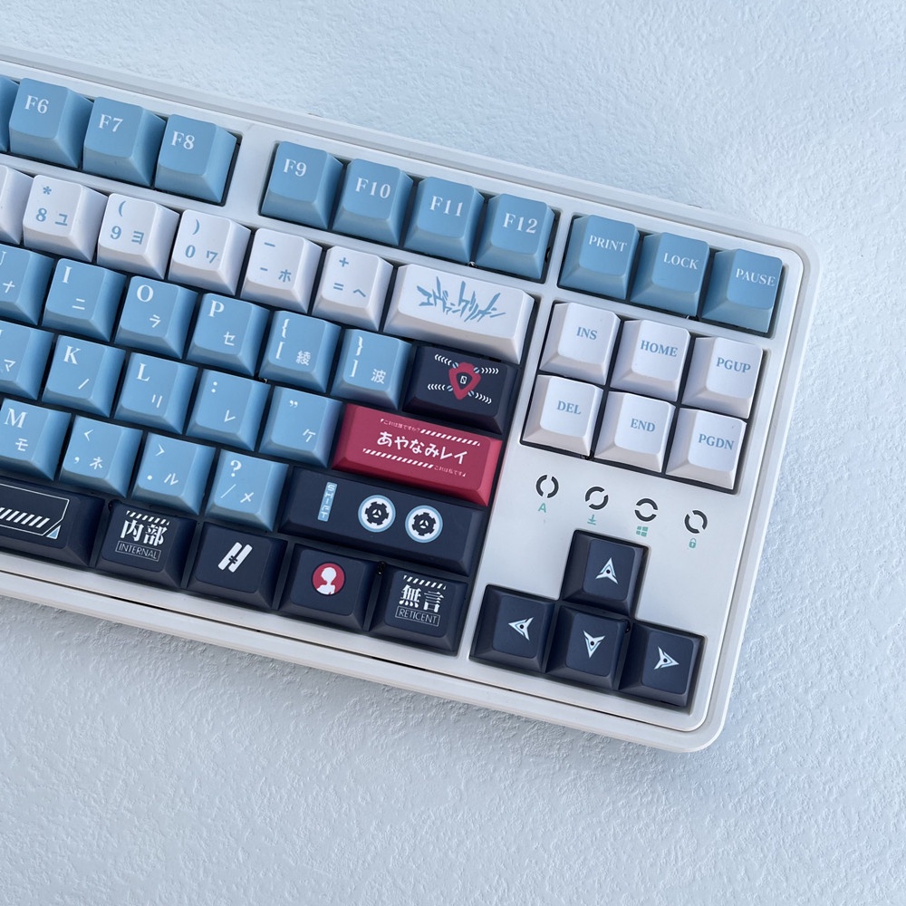 Ayanami Rei Keycaps Cherry Profile EVA  Anime PBT Dye Sub Bàn phím cơ học Keycap Set