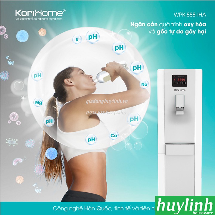 Máy lọc nước RO tạo kiềm Korihome WPK-888-IHA