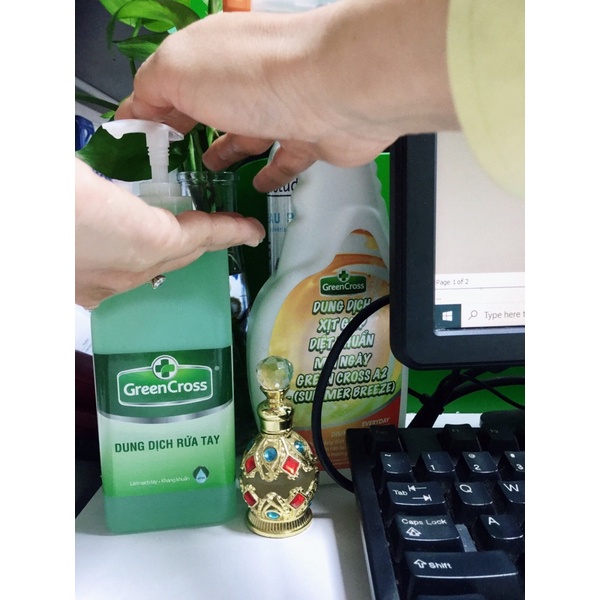 Gel/Nước rửa tay khô 500ml Green cross