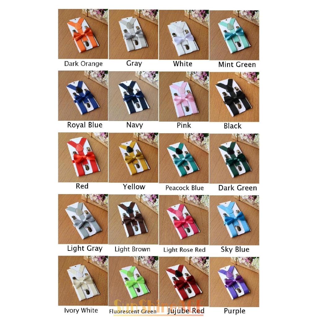 Đai nịt quần chữ Y kèm nơ đeo cổ áo cho bé