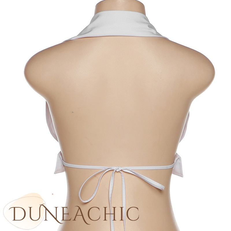 DUNEA Áo kiểu màu trơn thiết kế hở táo bạo quyến rũ