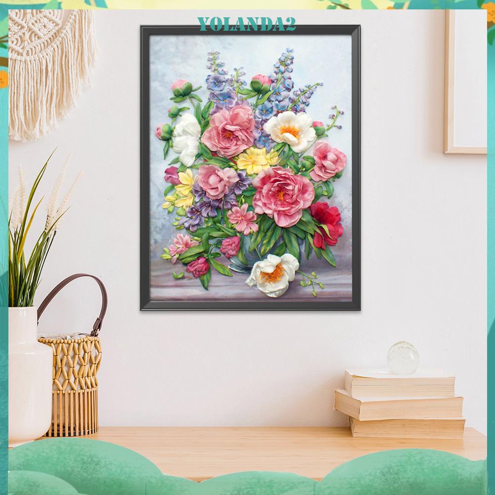 Tranh Thêu Chữ Thập Họa Tiết Hoa 11CT 40x50cm