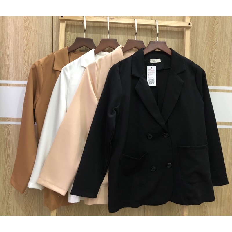 ÁO BLAZER TRƠN TAY DÀI 1 LỚP FREESIZE (KÈM ẢNH CHỤP THẬT) | BigBuy360 - bigbuy360.vn