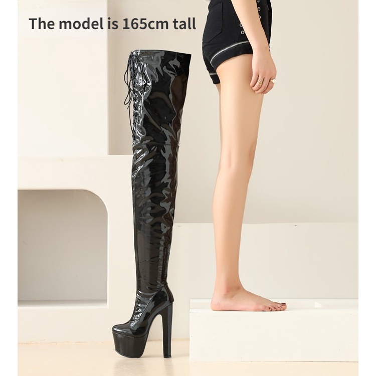 34-46 giày cao gót quá khổ phong cách âu mỹ over-the-knee boots pole dance boots đùi boots 2022 phong cách mới over-the-knee boots he