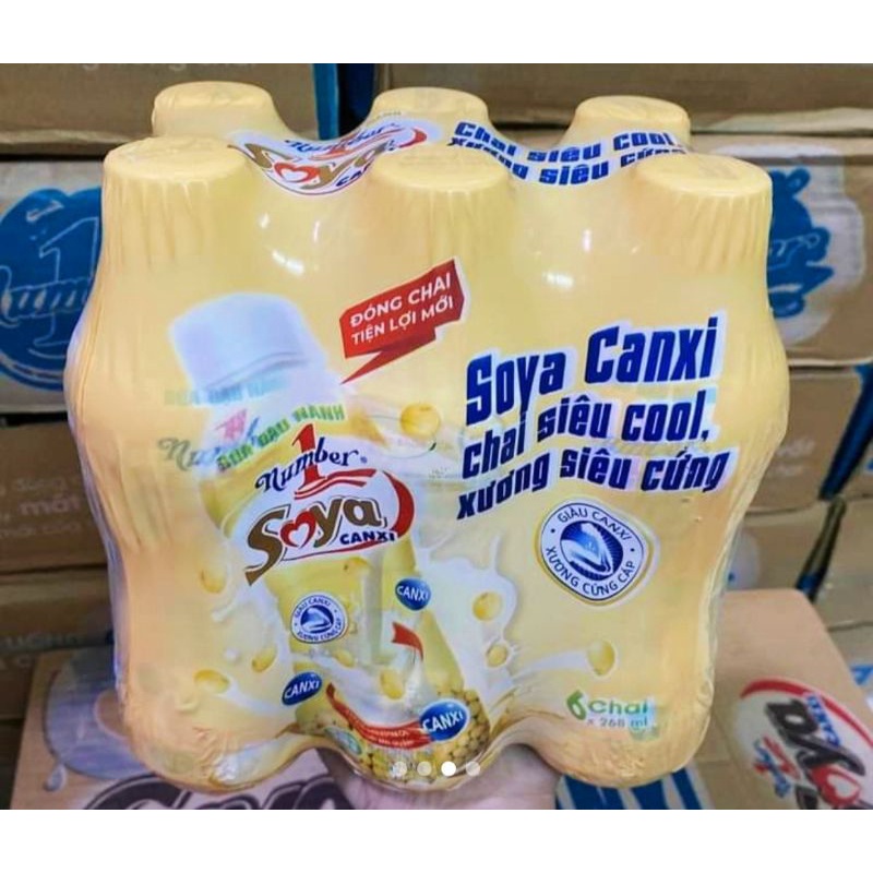 Lốc 6 Chai Sữa Đậu Nành Soya Number One Chai Pet 268 Ml