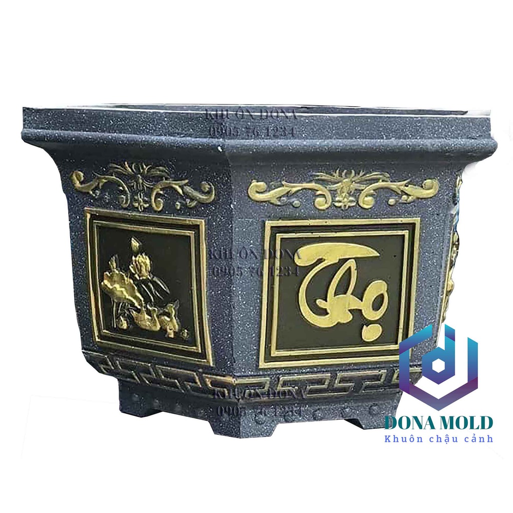 Khuôn Đúc Chậu Lục Giác 60 cm  cao 45 cm. Khuôn Đúc Chậu Cảnh Nhựa ABS cao cấp