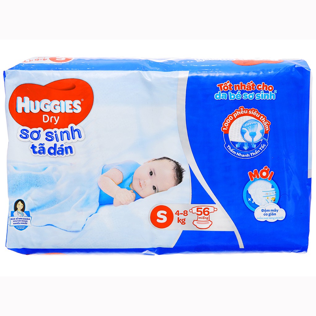 Tã Dán Huggies Dry Size S56 (Cho bé 4-8kg)