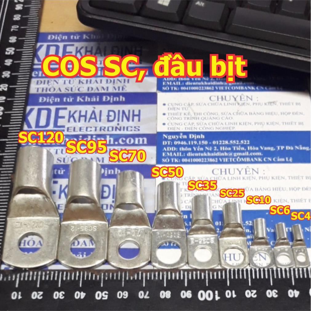 Đầu COS trần, bịt đầu SC bằng đồng mạ si chống oxi hóa SC4-4 ~ SC95-12 kde5180