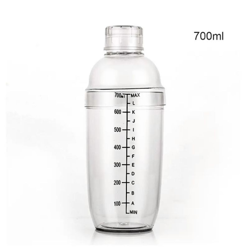 Bình shaker pha chế nhựa vạch đen các size theo phân loại BP1