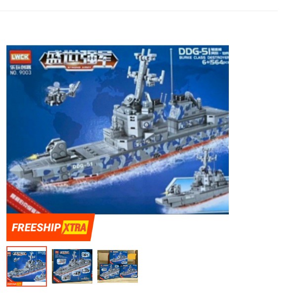 Lego lắp ráp tàu chiến tàu khu trục mã 9003 ảnh thật (gần 564 chi tiết)-Legoxanh