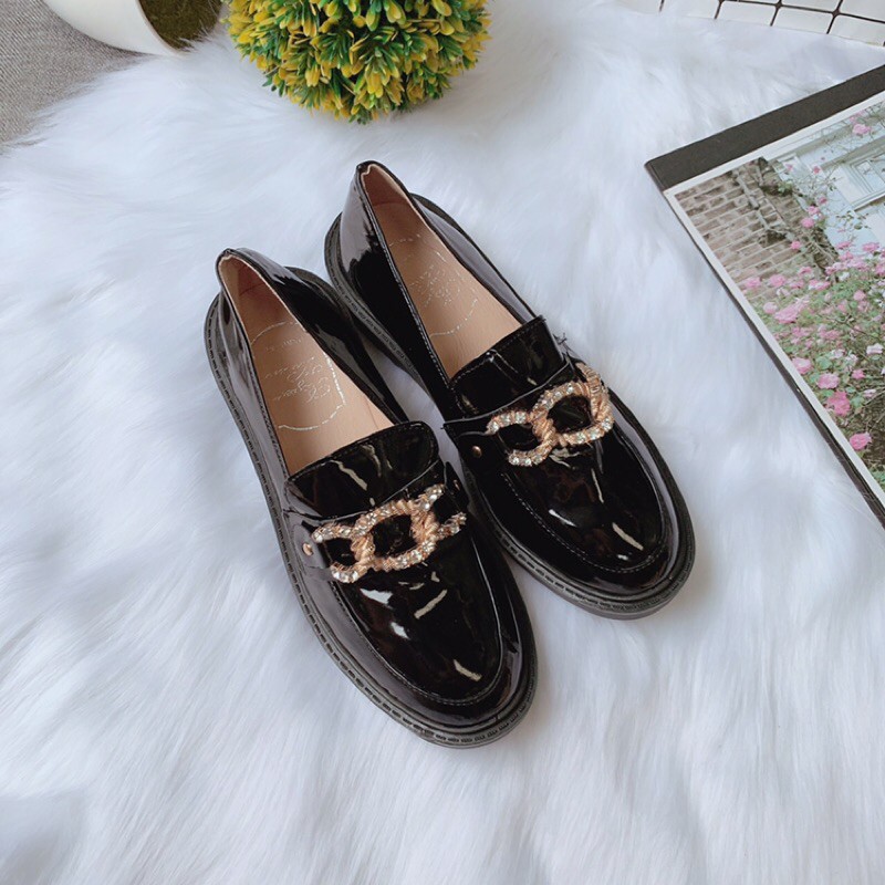 [Bán sỉ giá tốt] Giày nữ Docter da bóng xích đá 2 màu hàng loại 1 đế cao 3p