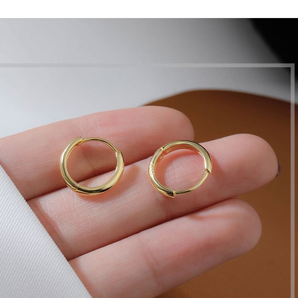 Khuyên tai tròn Bạc ý 925 hàn quốc bông tai tròn nam nữ