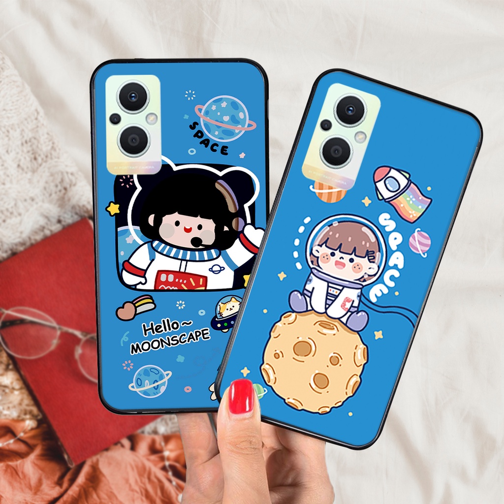 Ốp lưng Oppo Reno 7 5G - Reno 7z 5G ( Reno7 5G - Reno7 Z 5G) phi hành thám hiểu mặt trăng cực cute