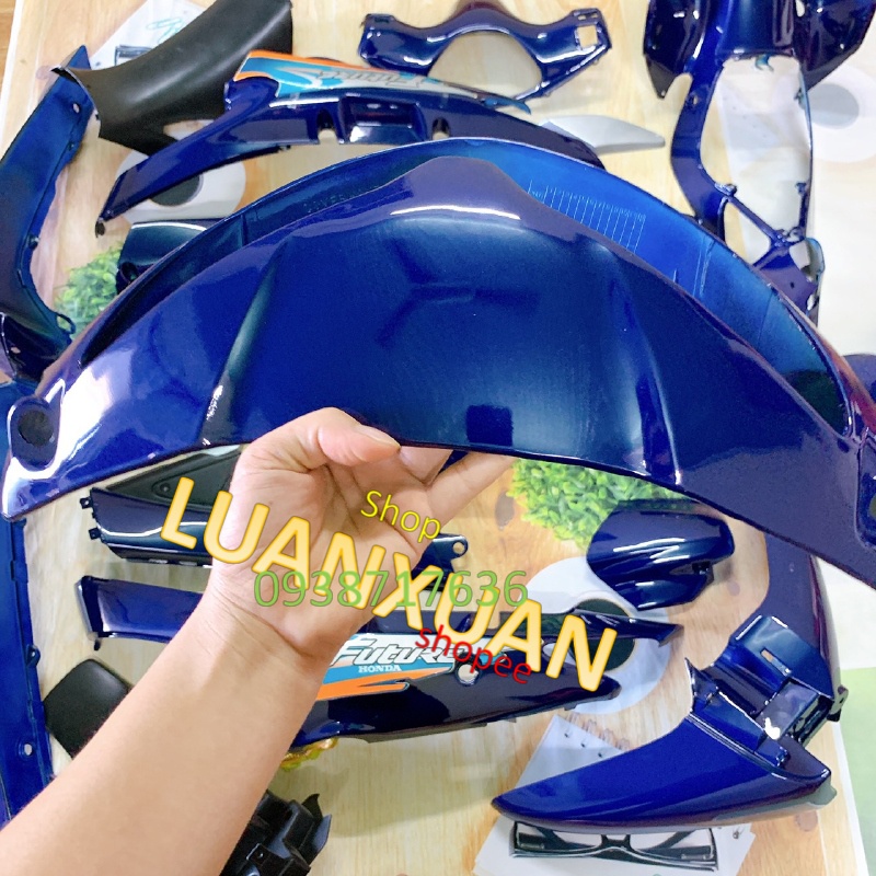 Fuil Dàn áo xe FUTURE 1 màu Xanh TÍM -Bộ yếm lắp KHÍT xe future đời 2001-2003,nhựa trắng nguyên sinh ABS LOẠI ĐẸP