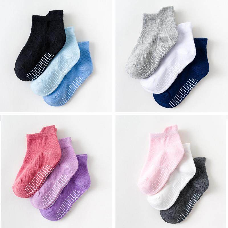 Set 6 Đôi Vớ Cotton Mềm Mại Chống Trượt Màu Sắc Ngọt Ngào Cho Bé 0-6 Tuổi