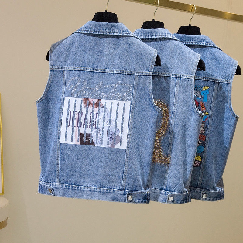Áo Khoác Denim Không Tay Dáng Rộng Thời Trang Xuân Thu Mới Kích Thước Lớn 2022 Cho Nữ