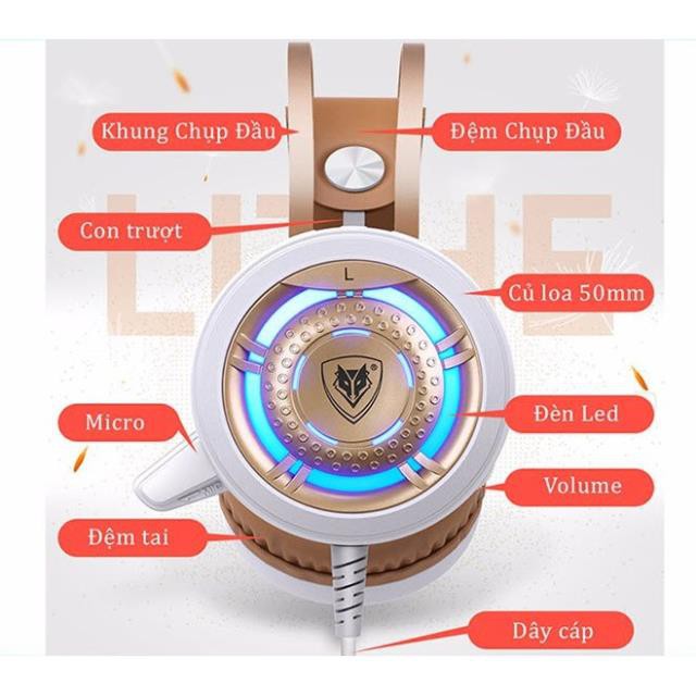 Tai nghe chụp tai Nubwo N1 có LED - Chuyên dụng cho Gaming - Hàng chính hãng