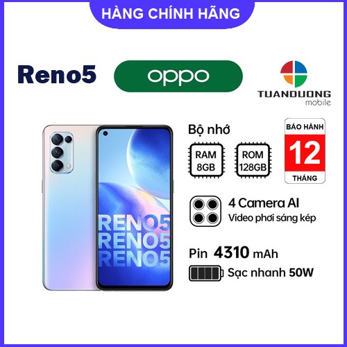 Điện thoại OPPO Reno5 8GB/128GB - Hàng Mới Nguyên Hộp - Bảo Hành Chính Hãng