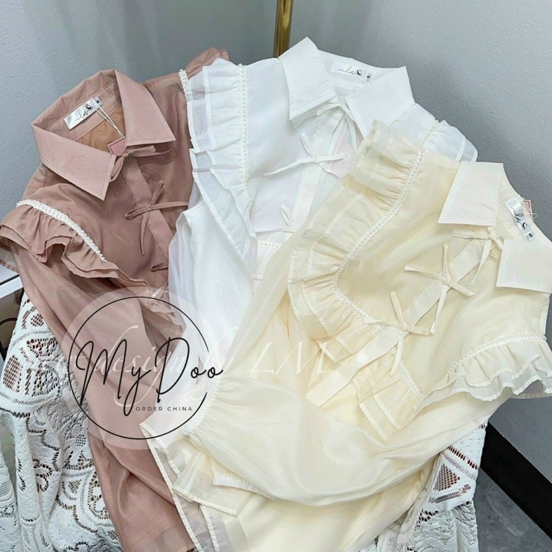 [Mã SKAMFSW175 giảm 10K đơn 50K] áo sơmi nữ MyDoo dài tay tiểu thơ xinh xắn - SMB04 | BigBuy360 - bigbuy360.vn