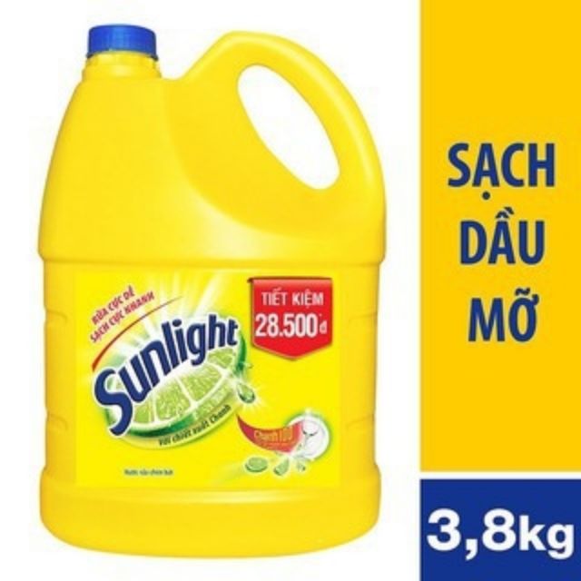 Nước rửa chén Sunlight hương trà xanh can 3,8kg