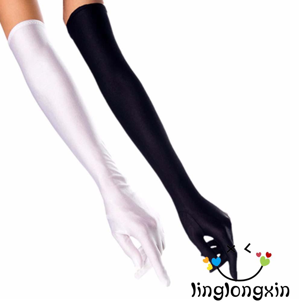 Găng tay dài vải satin dành cho nữ