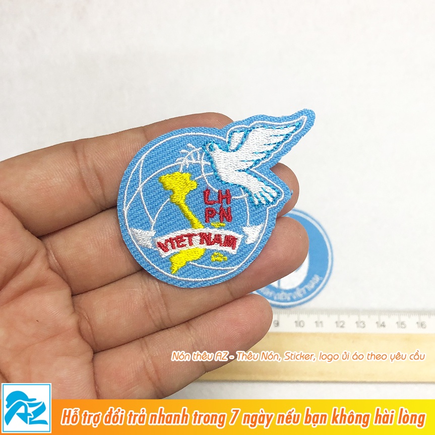 Patch vải ủi áo thêu logo hội phụ nữ Việt Nam sticker S503