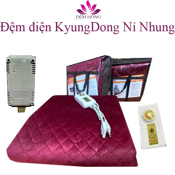 Đệm Điện Sưởi Ấm Nỉ Nhung Kyung Dong Cao Cấp Kích Thước 140 x 180cm, Bảo Hành 12 Tháng