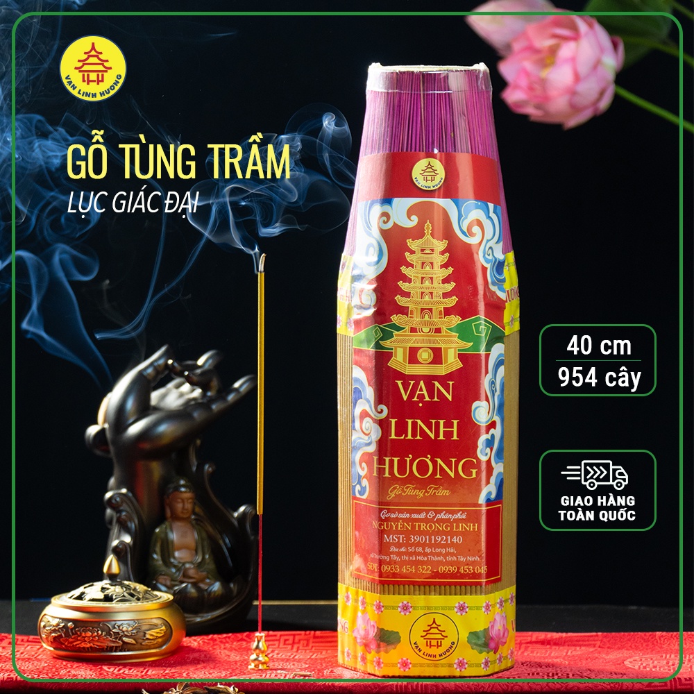 Nhang Vạn Linh Hương gỗ tùng trầm lục giác đại