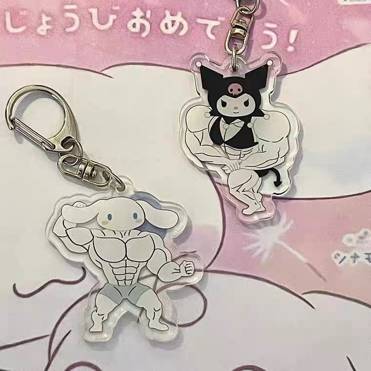 Móc Khóa Sanrio Kuromi Cinnamoroll Đô Vật Cơ Bắp