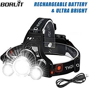 Đèn pha LED BORUiT RJ-3000 XM-L2 R5 18650 Pin sạc USB Đèn pha 4 chế độ Đèn pin đội đầu chống nước Đèn pin cắm trại câu cá