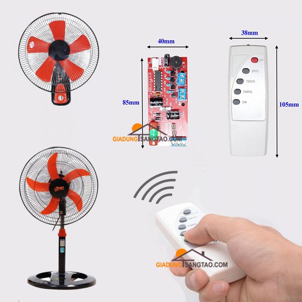 (bản tiếng Anh) Bộ mạch điều khiển quạt từ xa,điều khiển từ xa cho quạt