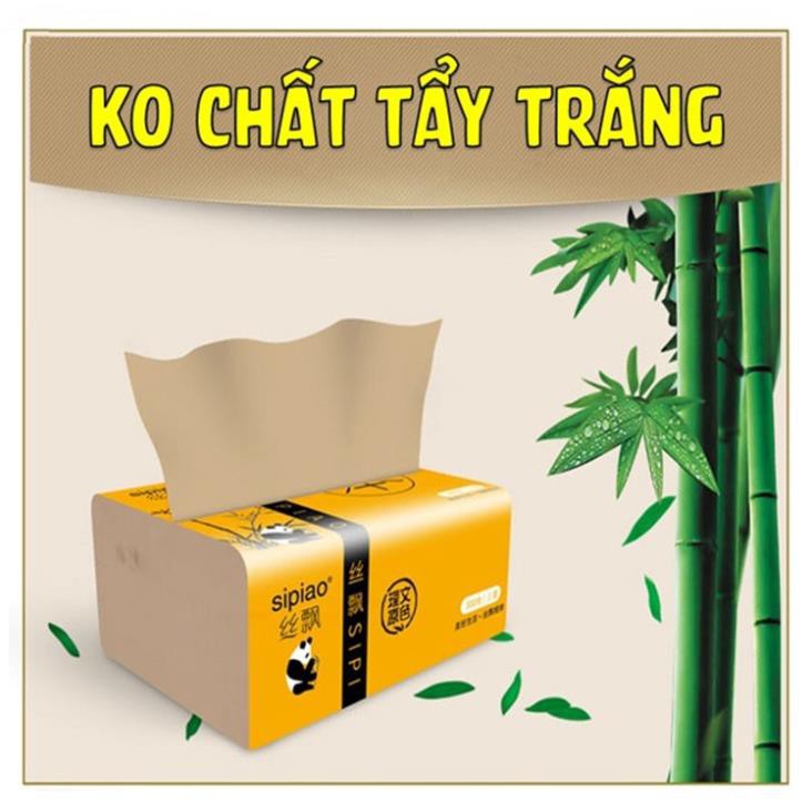 [Mã 267FMCGSALE giảm 8% đơn 500K] Khăn giấy rút giấy ăn gấu trúc SIPIAO làm từ sợi tre siêu mềm siêu dai