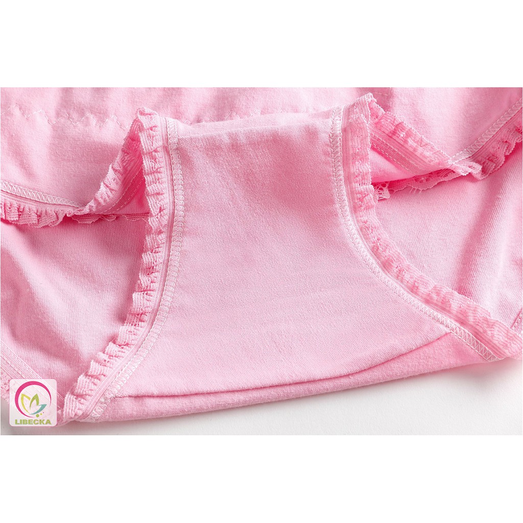 Quần lót nữ Cotton Hàn Quốc cao cấp dễ thương hoa văn viền Ren kháng khuẩn thông thoáng gợi cảm LIBECKA QLN14