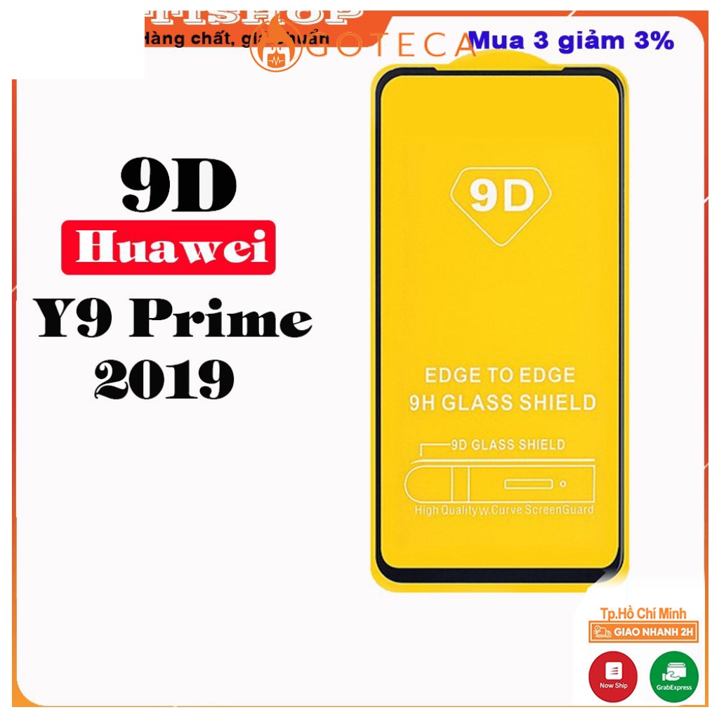 Kính Cường Lực Huawei Y9 Prime- 9D - Full Màn Hình