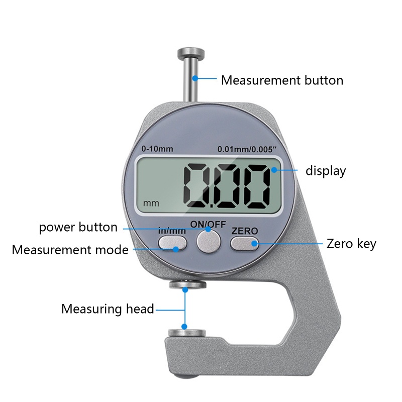 Thước Đo Độ Dày Và Màn Hình LCD 0-10mm