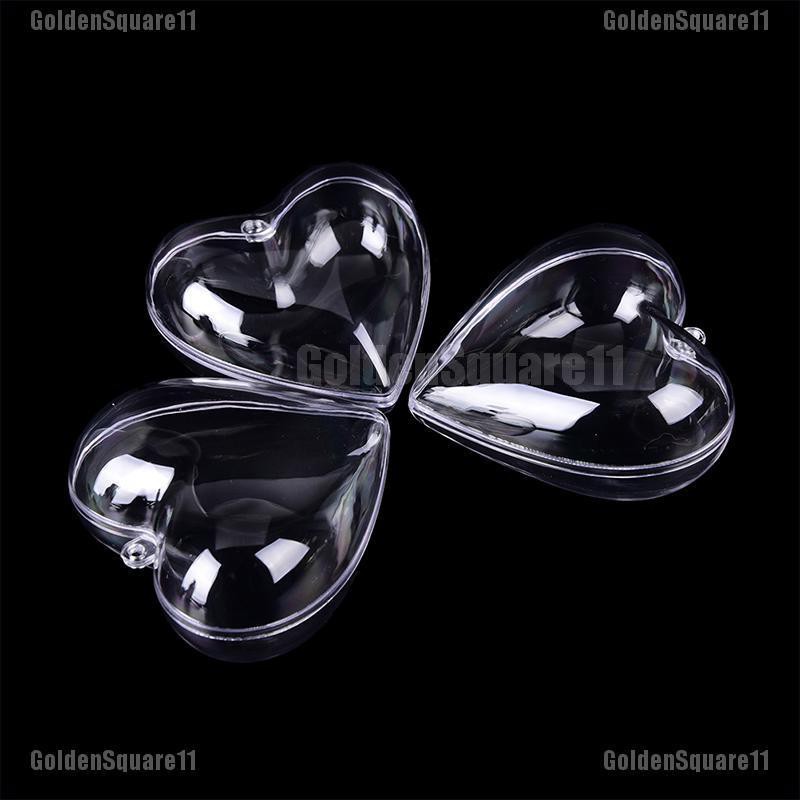 1 Set 2 Khuôn Nhựa Làm Bom Tắm Hình Trái Tim 65 / 80mm