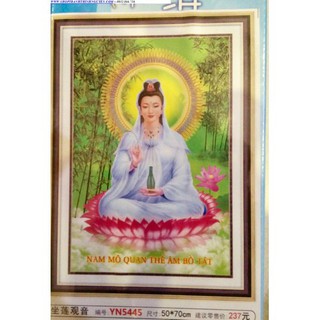 Tranh Đính Đá Mẹ Quan Âm YN5445 50x70cm, chưa đính