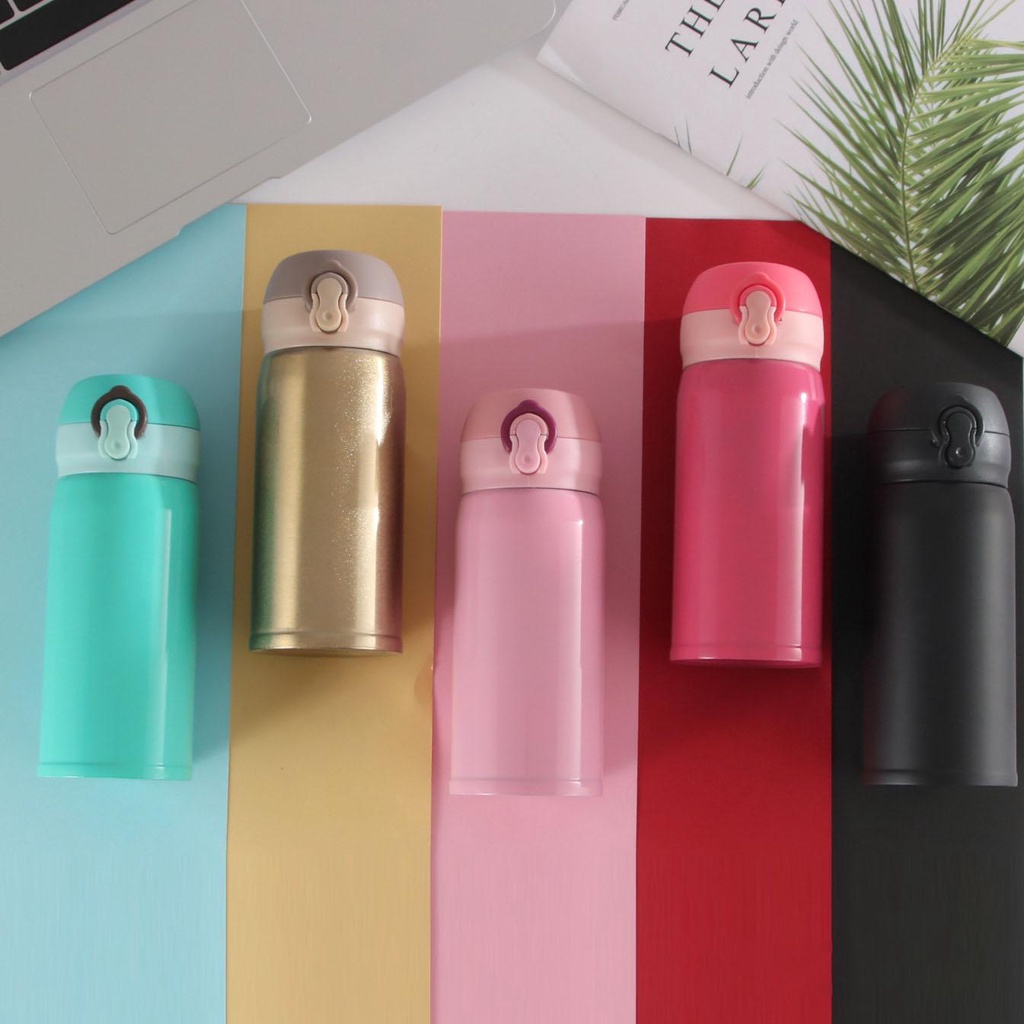 Bình giữ nhiệt - Bình Nước Inox dung tích 350ml Happy Home 1977