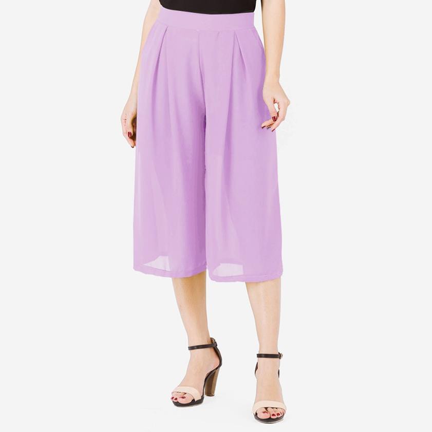 Quần Culottes Nữ Công Sở Lửng Ống Rộng Vải Chiffon Voan WM QUAN 037  ྇ ✔