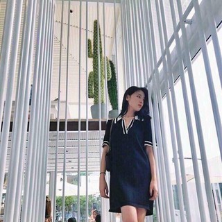Đầm basic cổ trụ polo (có hình thật)