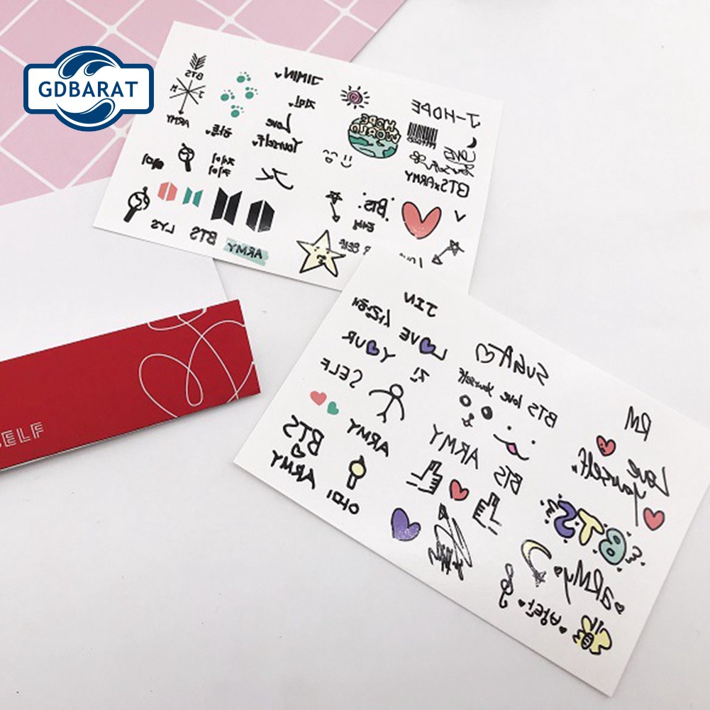 Set 2 Hình Xăm Dán Nghệ Thuật Cho Fan Bts